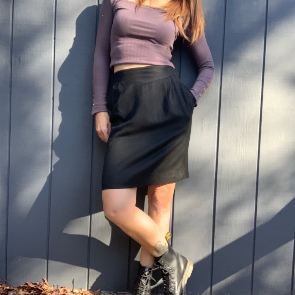 Vintage Rafael back slit mini skirt